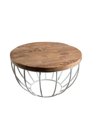 Table basse  -  Naturel et blanc