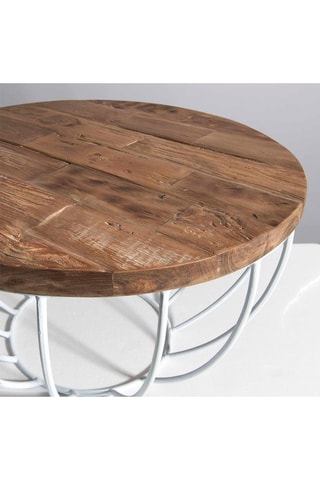 Table basse  -  Naturel et blanc