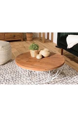 Table basse - Naturel et blanc