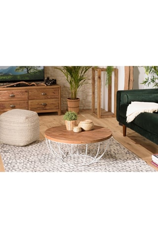 Table basse - Naturel et blanc