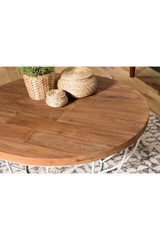 Table basse - Naturel et blanc