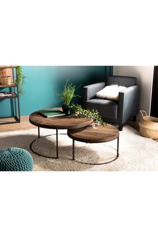 2 tables gigognes - Naturel et noir
