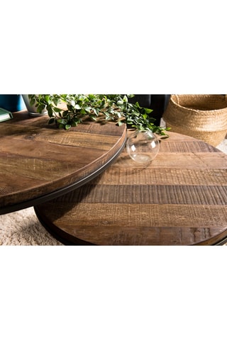 2 tables gigognes - Naturel et noir