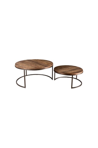 2 tables gigognes - Naturel et noir