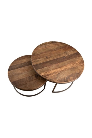2 tables gigognes - Naturel et noir