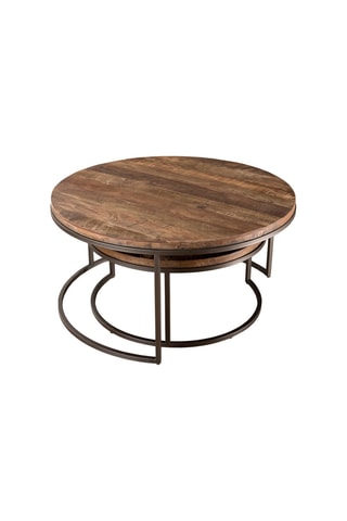 2 tables gigognes - Naturel et noir
