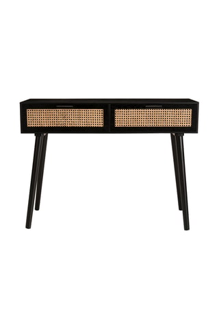 Console 2 tiroirs - Noir et naturel
