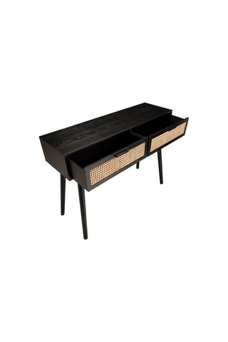 Console 2 tiroirs - Noir et naturel