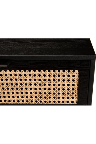 Console 2 tiroirs - Noir et naturel