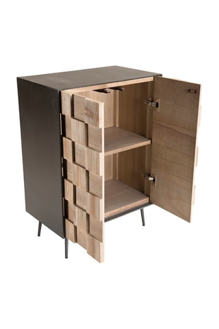 Buffet 2 portes Carla - Naturel et noir