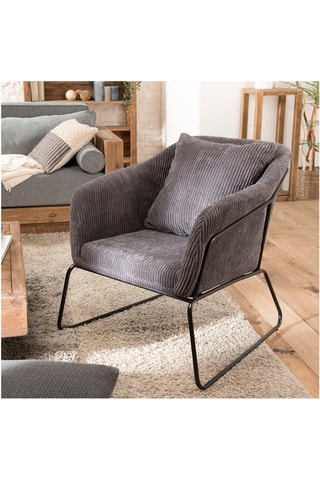 Fauteuil - Gris foncé et noir