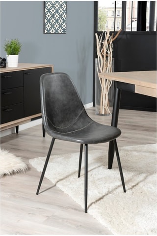 2 chaises Tom - Gris foncé et noir
