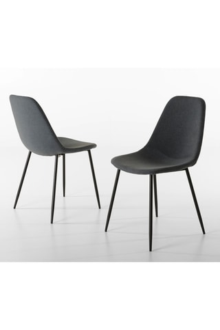 2 chaises Tom - Gris foncé et noir