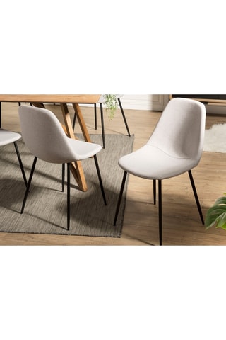 2 chaises Tom - Beige clair et noir