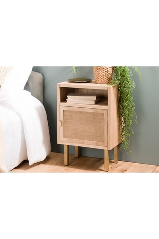 Table de chevet 1 porte - Imitation bois