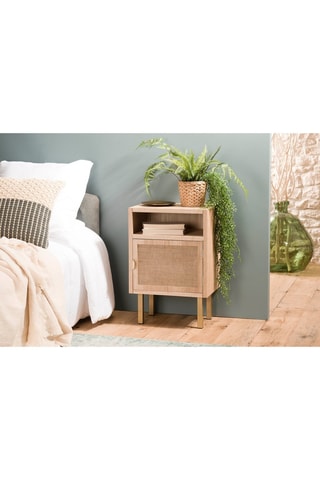 Table de chevet 1 porte - Imitation bois