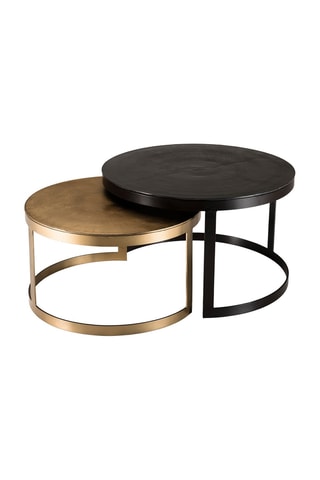 2 tables basses - Noir et doré