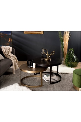 2 tables basses - Noir et doré
