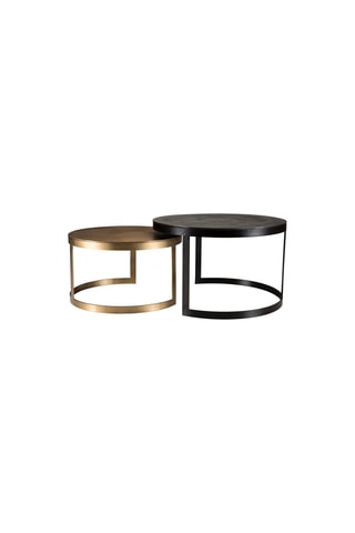 2 tables basses - Noir et doré