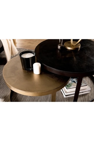 2 tables basses - Noir et doré