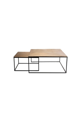 2 tables basses gigognes - Doré et noir