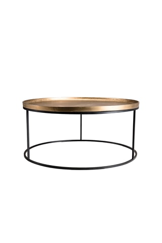 Table basse ronde - Doré et noir