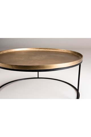 Table basse ronde - Doré et noir