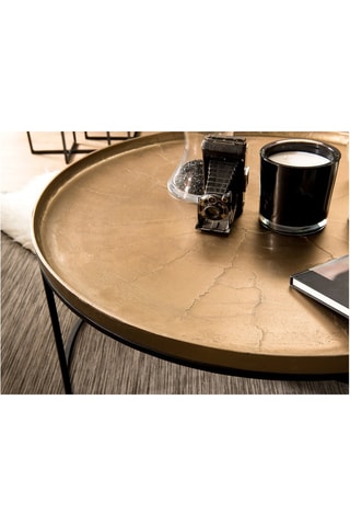 Table basse ronde - Doré et noir