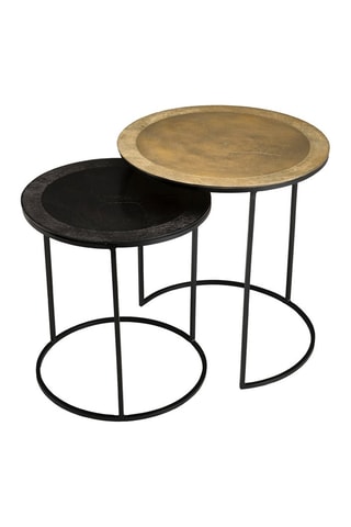 2 tables basses gigognes - Doré et noir