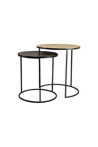 2 tables basses gigognes - Doré et noir