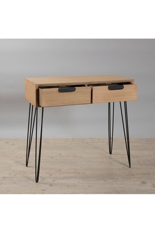 Console 2 tiroirs - Imitation bois