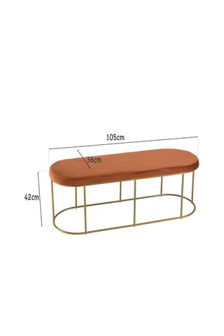 Banc - Orange foncé et doré