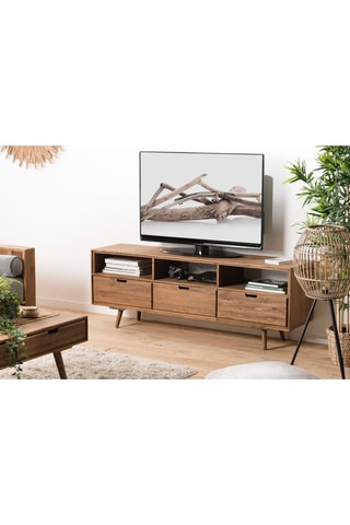 Meuble TV 3 tiroirs - Naturel