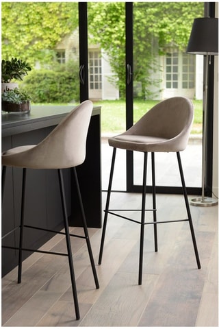 2 tabourets de bar Tom - Taupe