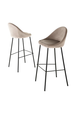 2 tabourets de bar Tom - Taupe