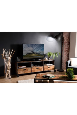 Meuble TV - Naturel et noir
