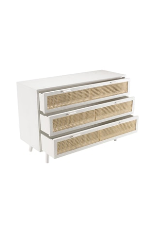 Commode 3 tiroirs - Blanc et imitation bois