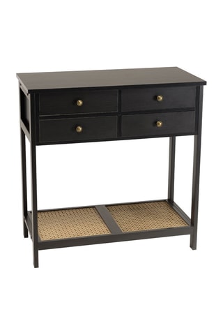 Console 4 tiroirs - Noir et naturel