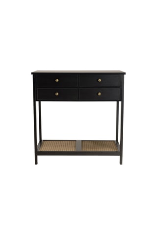 Console 4 tiroirs - Noir et naturel