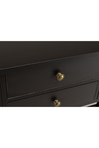 Console 4 tiroirs - Noir et naturel