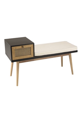 Banc 1 tiroir - Noir, blanc et naturel