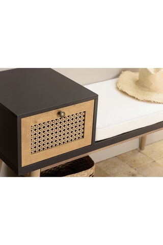Banc 1 tiroir - Noir, blanc et naturel