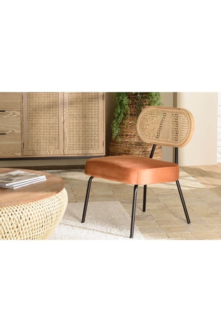Fauteuil - Naturel, noir et orange