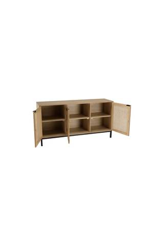Buffet 3 portes - imitation bois et noir