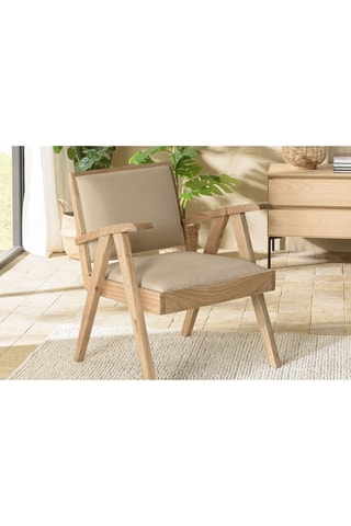 Fauteuil - Beige et naturel