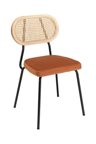 2 chaises Alma - Naturel, noir et orange