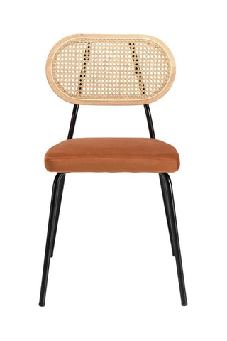 2 chaises Alma - Naturel, noir et orange