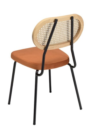 2 chaises Alma - Naturel, noir et orange