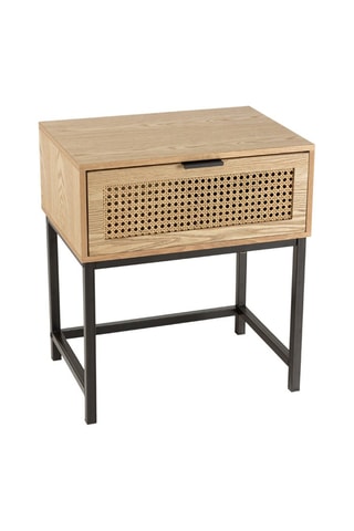 Table de chevet 1 tiroir - imitation bois et noir