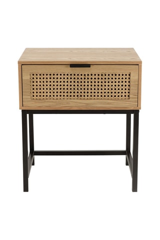 Table de chevet 1 tiroir - imitation bois et noir